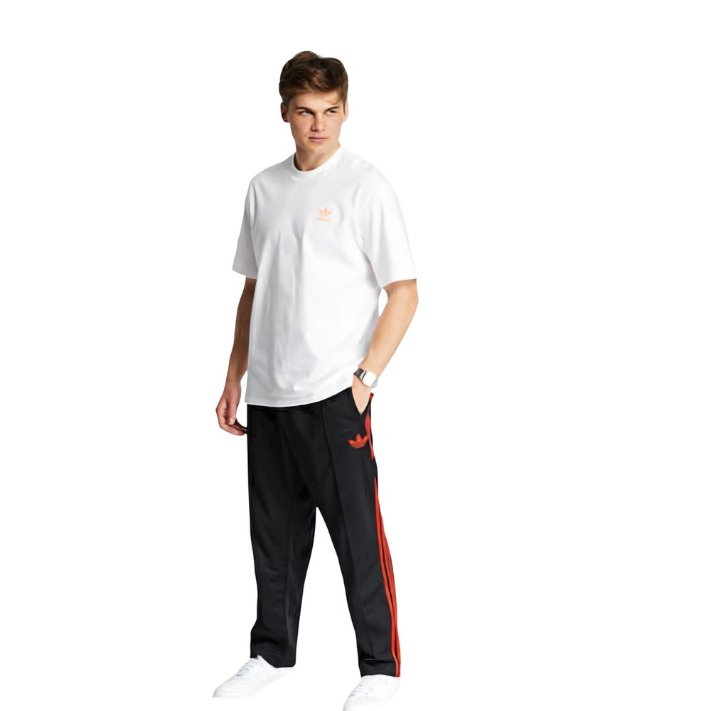 Adidas Boys Black Red Stripe Track Pants Size M 10/12‎ Athletic Joggers